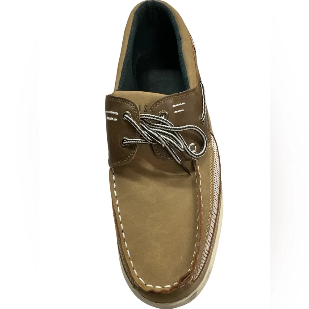 Island Surf Company Men’s Tan Boat Deck Shoes Size 14 Nice Condition